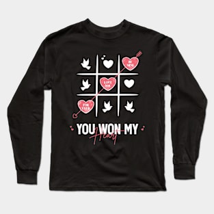 You Won My Heart, Cute Valentines Day Couple Saying Long Sleeve T-Shirt